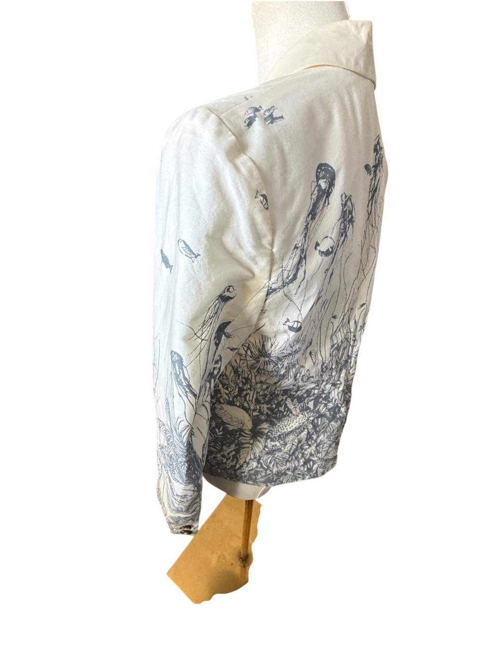 Daughters of the Liberation Sea Nettle Cream Jellyfish Print Blazer Jacket Sz 6 - Picture 4 of 14